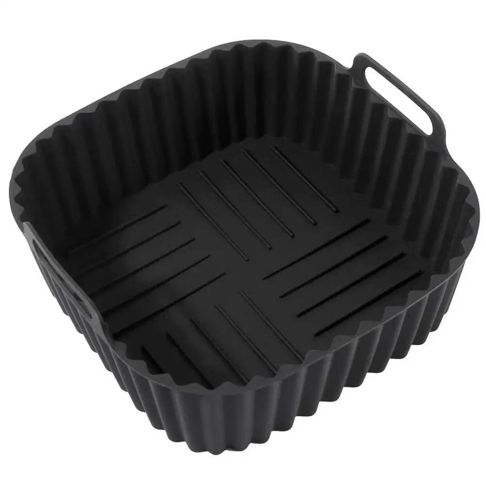 1/2/3PCS Heat Resistant Silicone Air Fryer Liner Square 21cm Reusable Non-Stick Mat Oven Safe for Fries Pizza Easy Cleanup