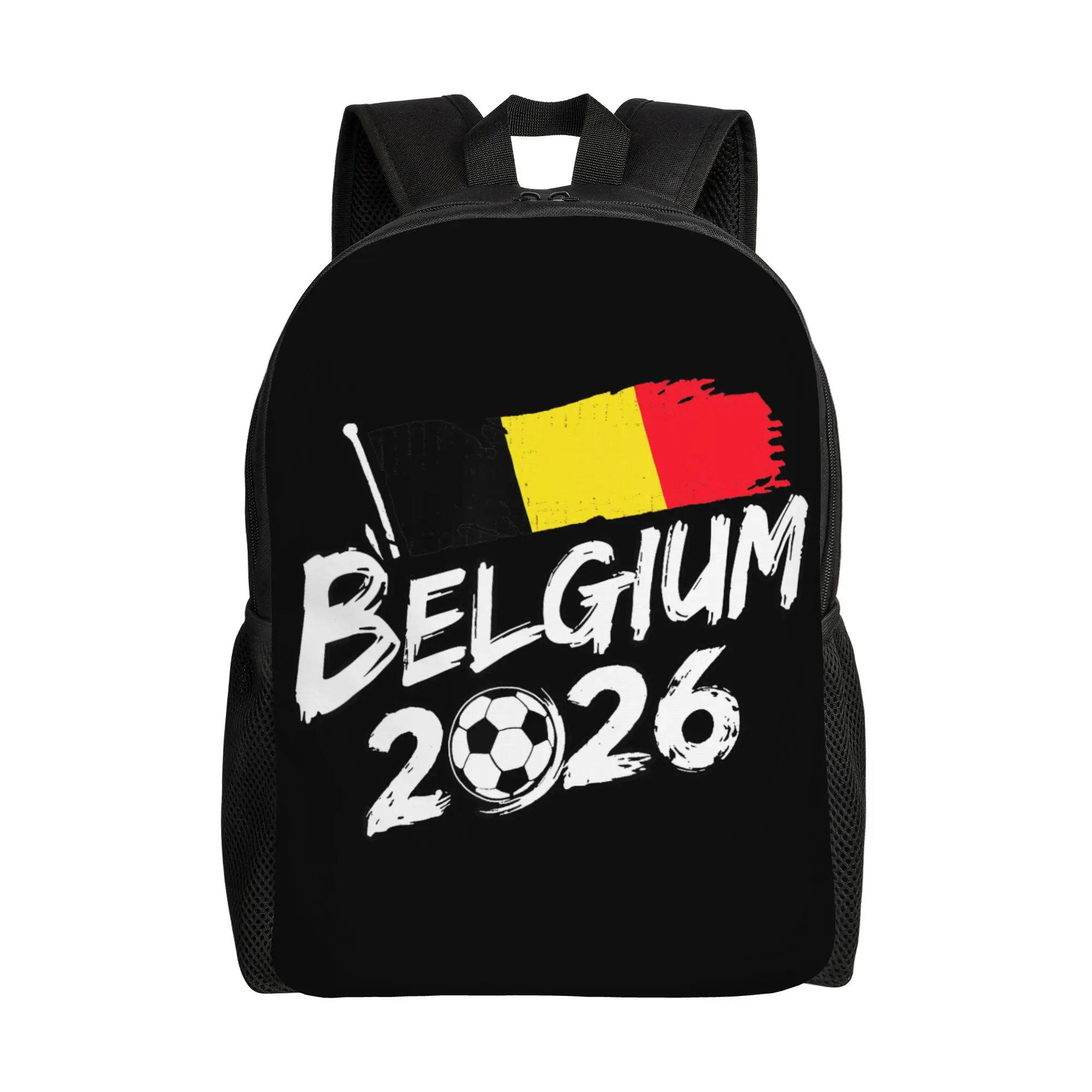 

Belgium Belgian Flag Soccer Backpack Teen Polyester College Backpacks Print Cool School Bags Rucksack