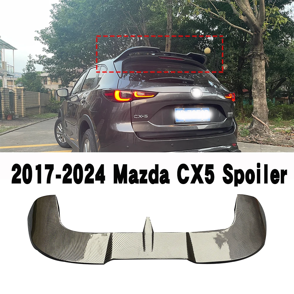 FRP Plastic Unpainted Color Rear Roof Spoiler Tail Trunk Boot Lip Wing Car Accessories Fit For Mazda CX-5 CX5  2017 2018 2024