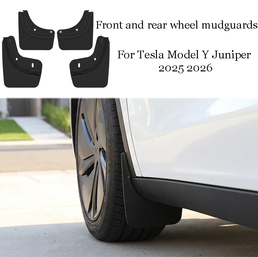 For Tesla Model Y Juniper 2025 Mud Flaps Front Rear Wheel Mud Flaps No Drilling All Weather Anti-Snow Anti-Sand Guard Protector