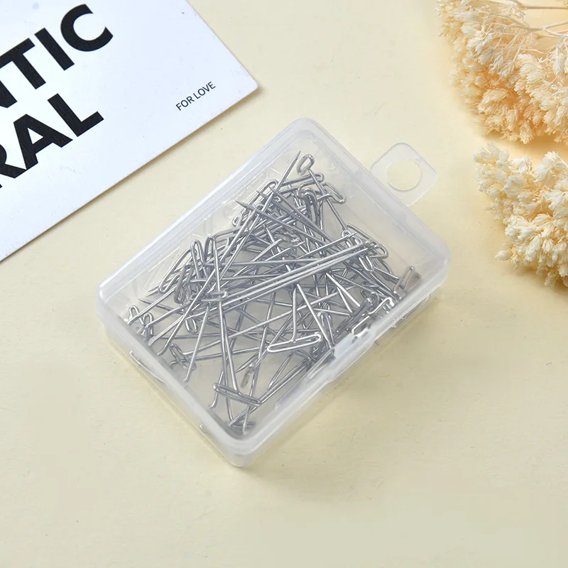 100Pcs T Pin Needles Wig Making T Pins for Blocking Knitting Assorted Sizes T-Pins Stainless Steel