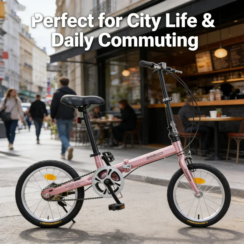 الكبار 16 بوصة خفيفة للغاية المحمولة دراجة قابلة للطي الشمبانيا الفرامل نمط ثلاثة نهر الخيول دراجة ذات سرعة واحدة