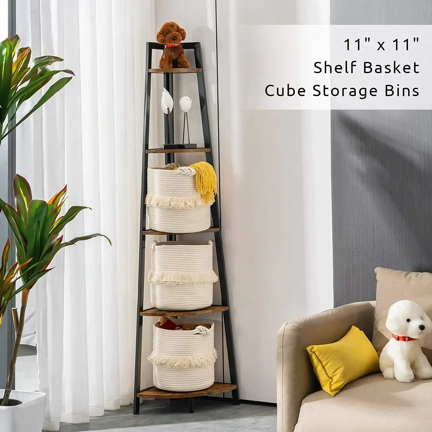 Fringe Cotton Rope Laundry Basket Dirty Clothes Sundries Storage Bucket Children Kid Toy Storage Container 27x28cm