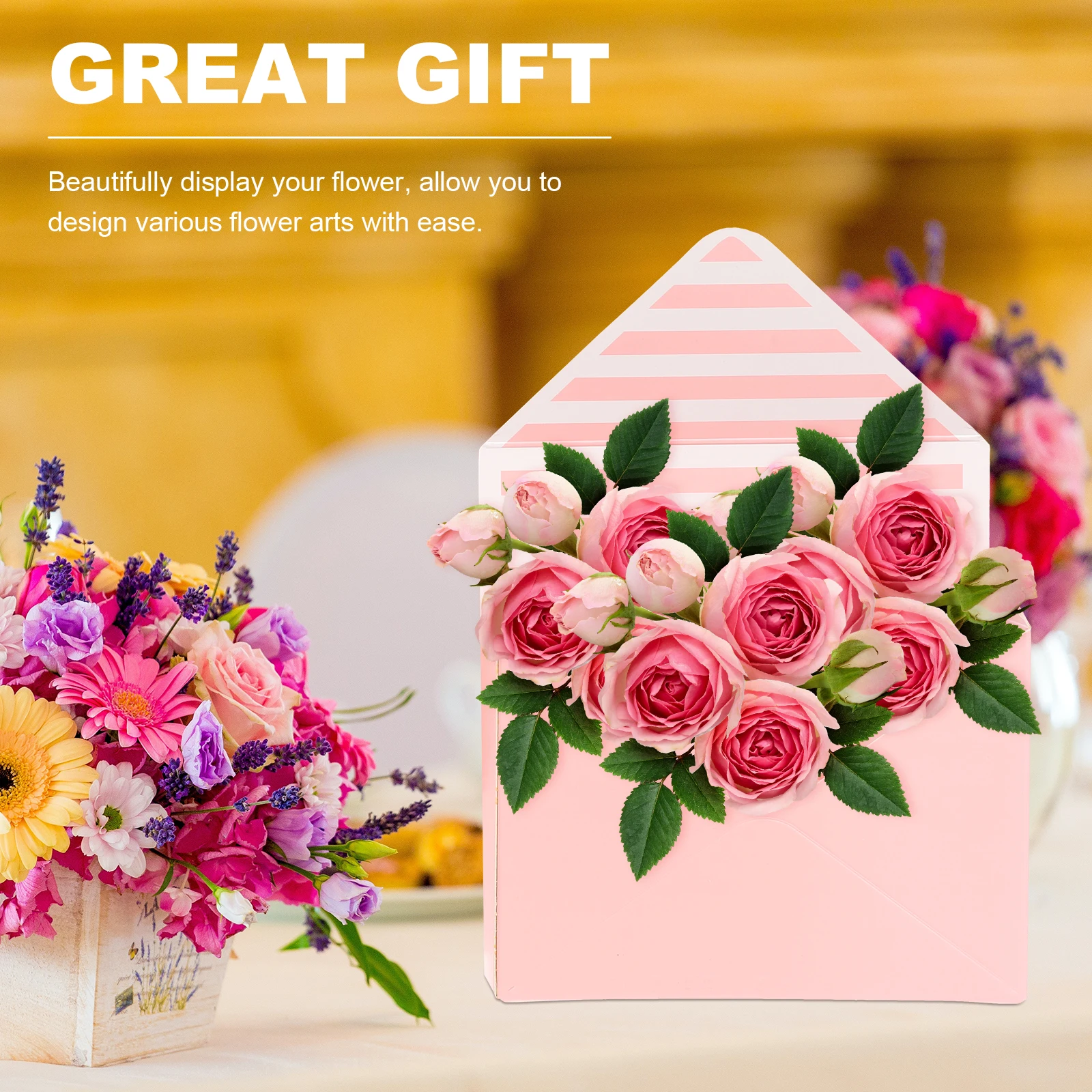 

4Pcs Flower Boxes Gift Envelope Packaging Sturdy Design For Bouquet Jewelry Candy Crafts Wedding Birthday Supplies Floral Paper