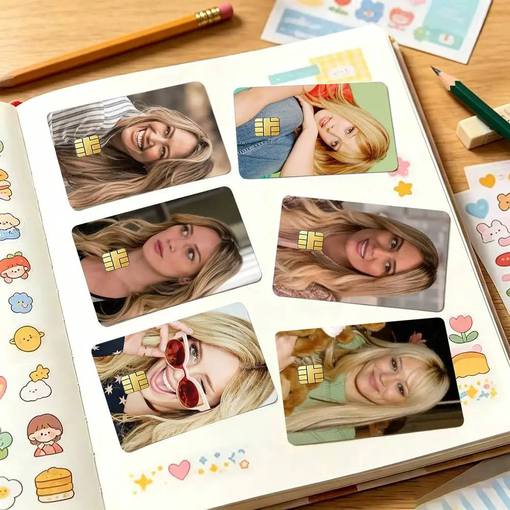 

Singer Hilary D-Duff Credit Card HD Stickers Game Card Decal Small Chip Waterproof Sticker Gift