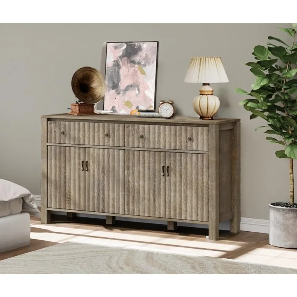 

TV Stand for TV, White Modern 2-in-1 Media Console TV Cabinet with Drawers and Adjustable Shelves
