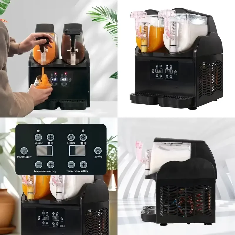 2026 Two Flavors Double Head Durable Ice Maker Slush Slushie Instant Slushy Machine Milkshake Melting Snow
