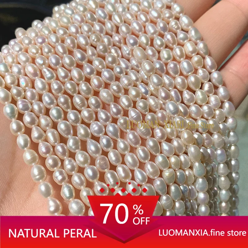 Fine 100% Natural Freshwater Pearls Loose Rice Shape Spacer Beads for Jewelry Making Diy Bracelet Earrings Accessories Charms