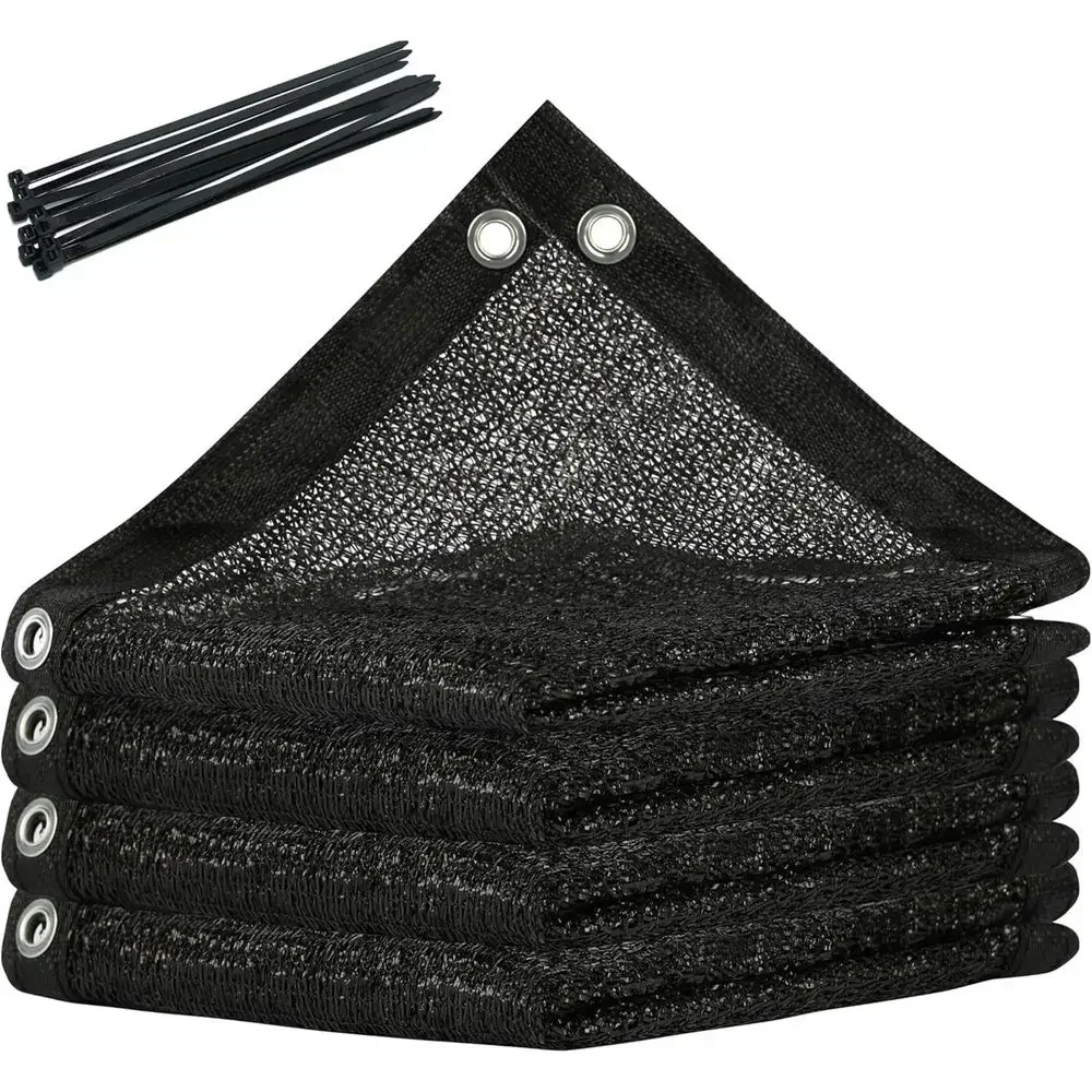 Custom 70% Black Shade Cloth, UV-Resistant Mesh Tarp for Various Uses: 6T x 30T, Grommets, Plant Cover, Greenhouse, Chicken Coop