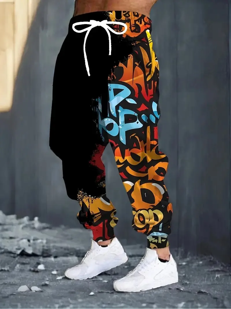 

The new men's trousers for Spring and Autumn 2025 are casual and fashionable with lettered designs