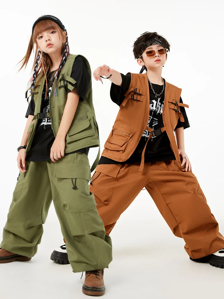 

Hip Hop Kids Costume Boy Cool Hip Hop Vest Girl Jazz Drum Kit HIPHOP Costume