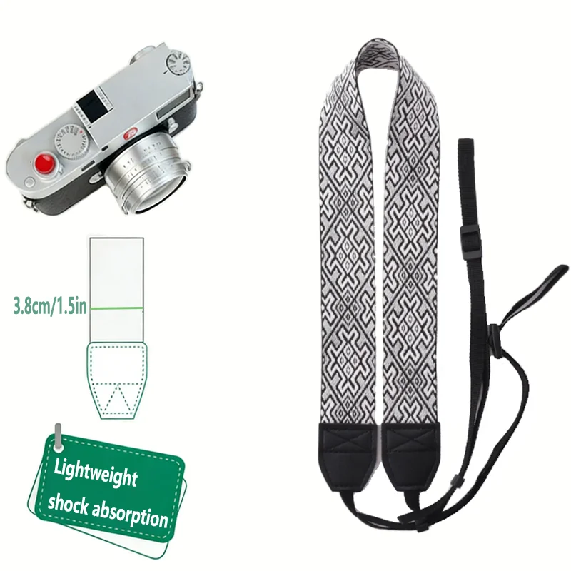 Universal Camera Strap for DSLR/Mirrorless, Anti-Pressure Comfort Shoulder Neck Strap Retro Vintage Photography Accessories