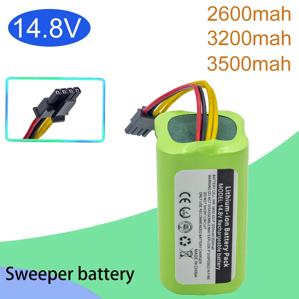 

14.4V 14.8V 2600mAh 3200mAh 3500mAh 18650 Li-ion Rechargeable Battery Pack For Robot Sweeper Cecotec Conga 1290 1390 1490 1590