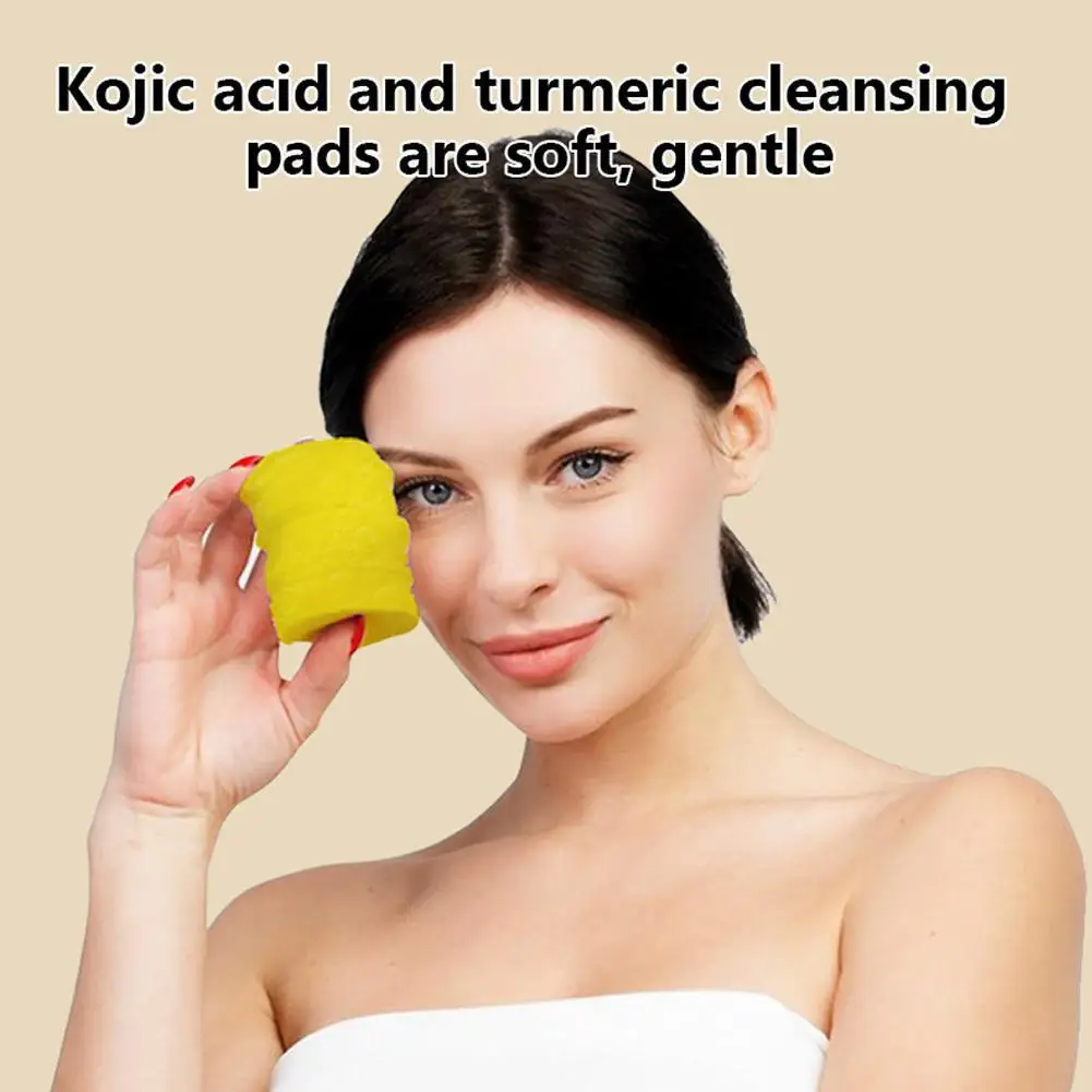 20/30/40pcs Turmeric Kojic Acid Cleansing Pads Exfoliating Sponges Pads Skin Cleansing Removes Dirt Cleansing Exfoliating F E0b1