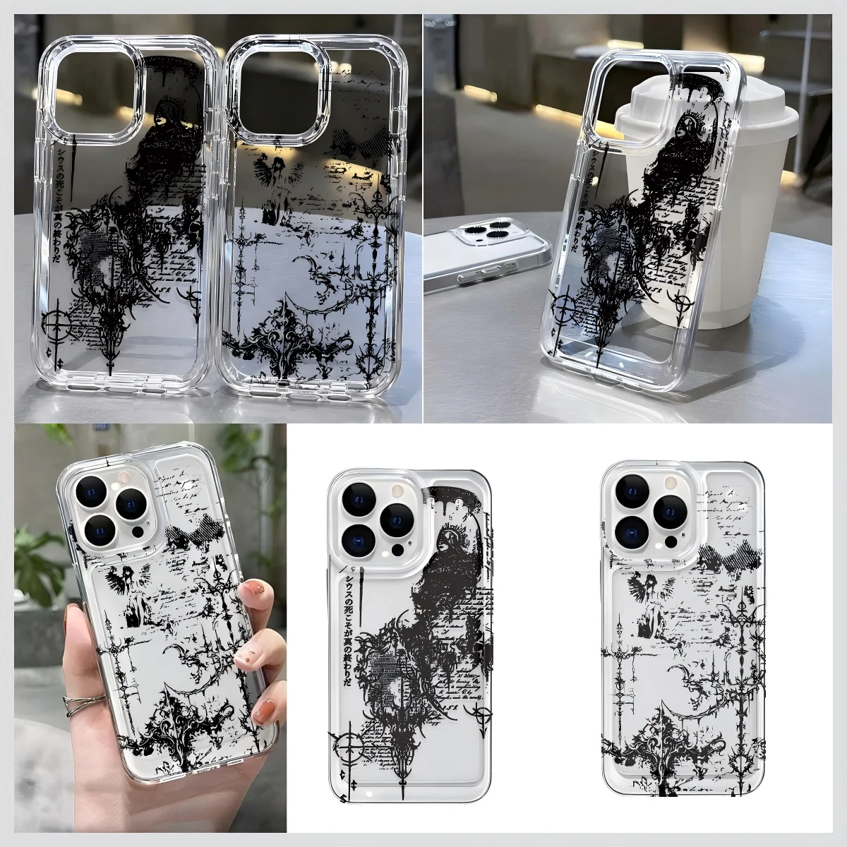 Gothic Illustration Phone Case for Samsung Galaxy S25 S24 S23 S22 S21 S20 S10 Note20 Note10 FE Ultra Plus 4G 5G Clear