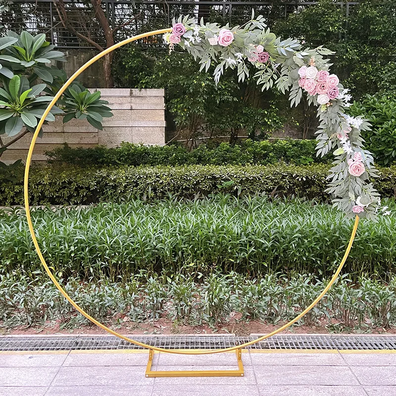 1PC Iron Circle Wedding Arch Round Backdrop Stand for Decoration Flower Balloon Metal Arch Frame Party Baby Shower Wedding Decor