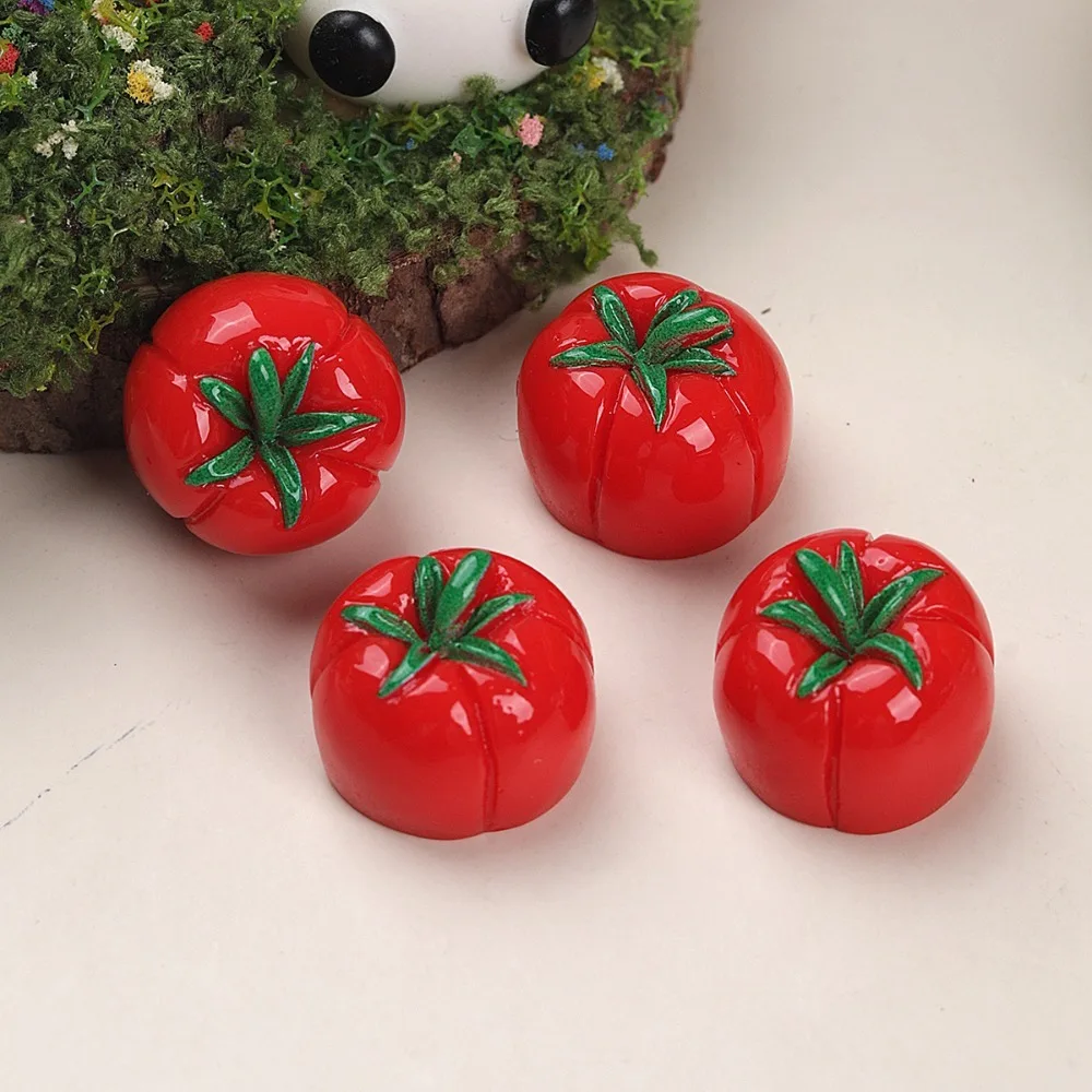 10pcs Mini Kawaii Cute Tomato Flat Back Cabochons Scrapbook Diy  Party Hairpin Accessories Home Decoration Craft
