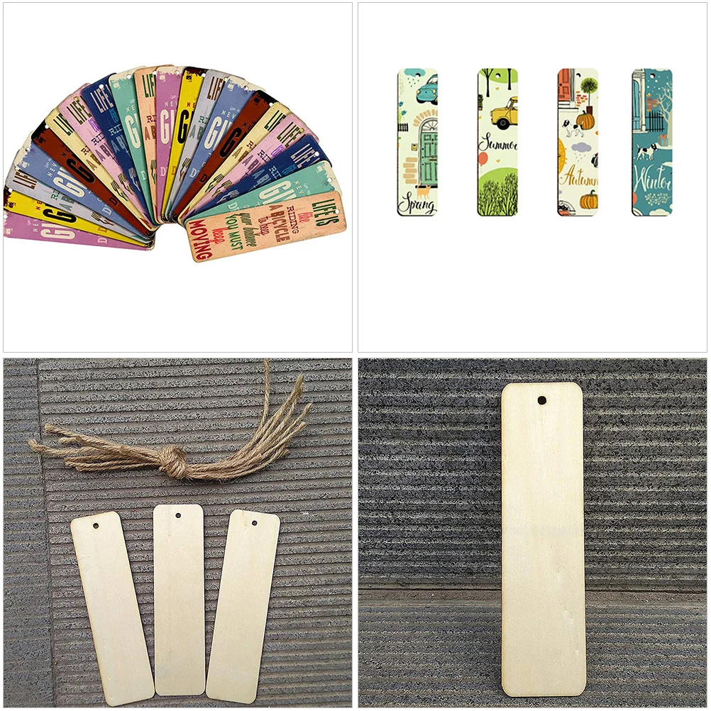 36 Pcs Bookmarks Blank DIY Kit Wooden Crafting Advanced Page Marker Premium Practical Unfinished