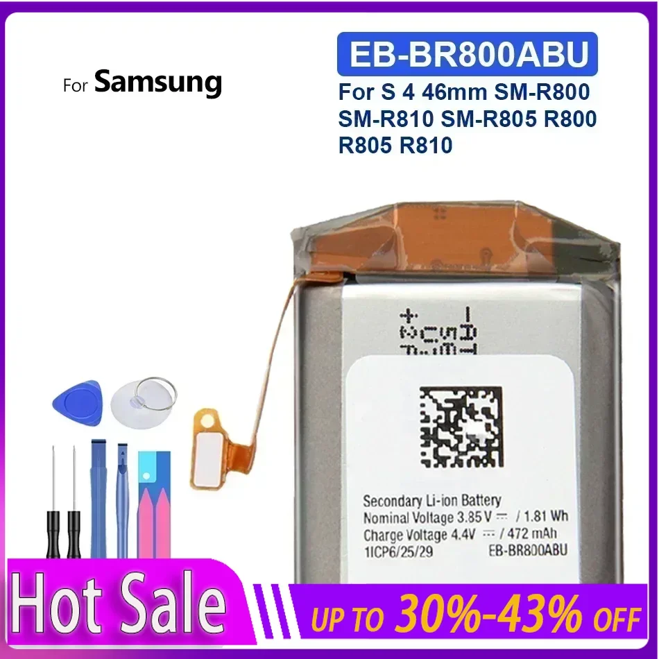 Battery EB-BR800ABU 472mAh For Samsung Gear S4 46mm SM-R800 SM-R810 SM-R805 R800 R805 R810 Bateria