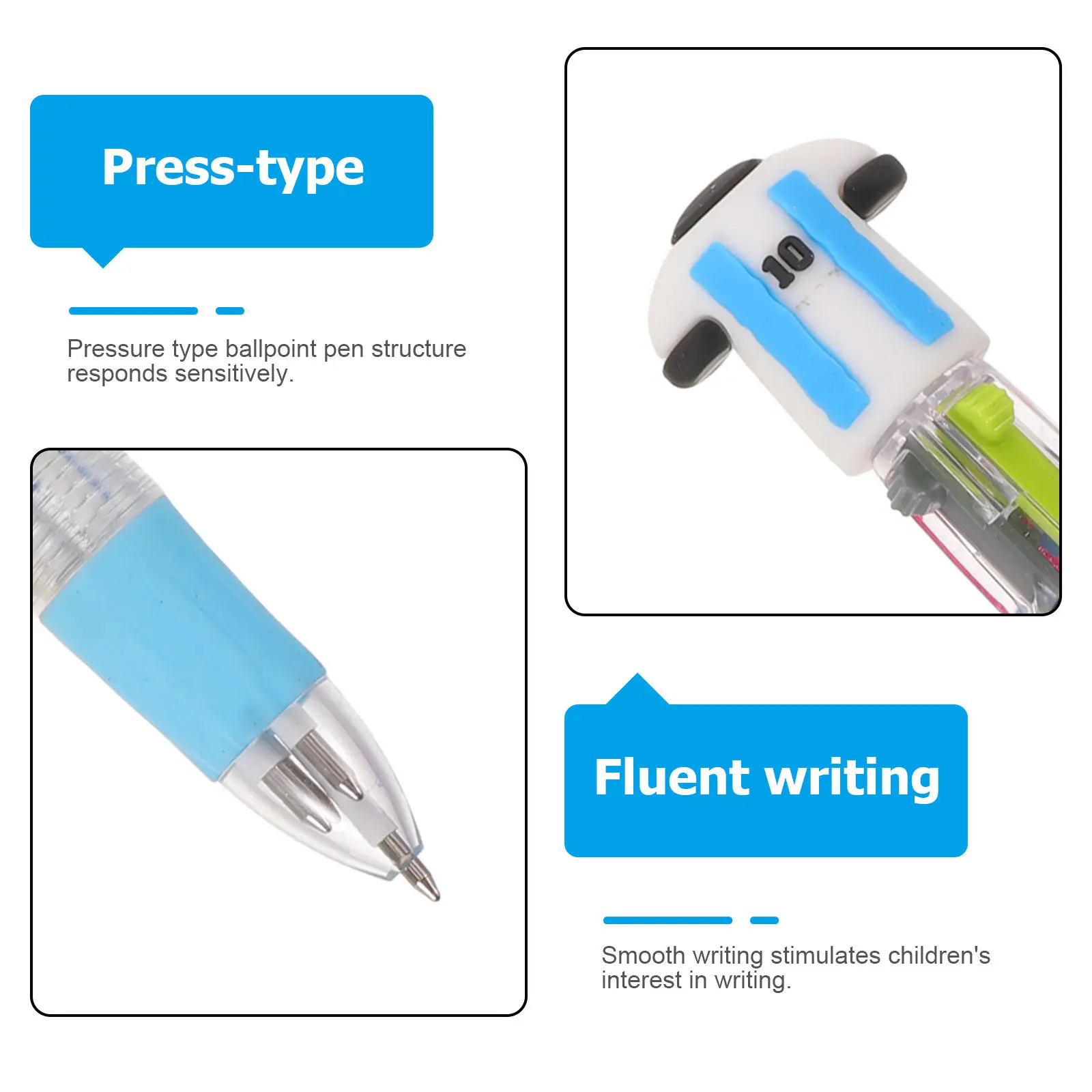 24Pcs Cute Ballpoint Pen For School Writing Pen New Year Party Favor Football Multi-colour Retractable Smooth