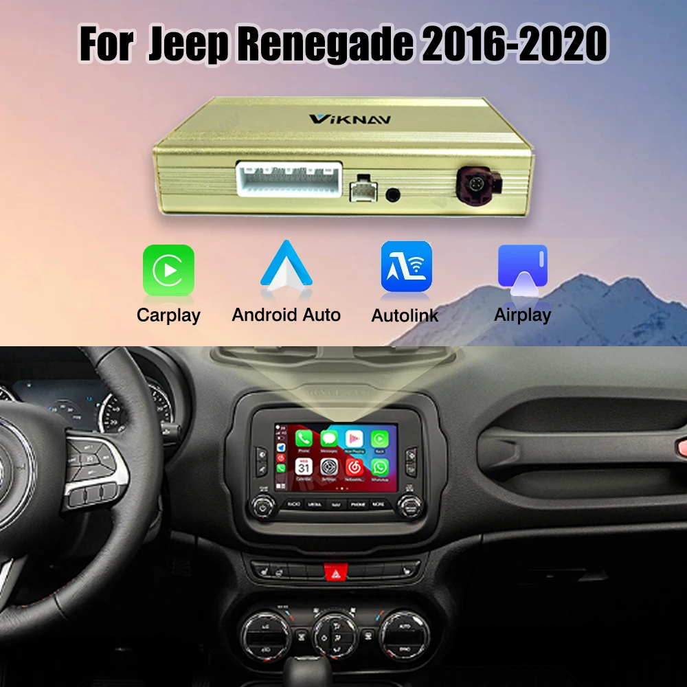 

Viknav Linux System Car Decoding Box for Jeep Renegade 2016-2020 Wireless Apple CarPlay Android Auto Upgrade Decoder Box