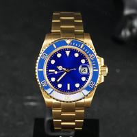Luxury New Men Automatic Mechanical Watch Stainless Steel Bracelet Black Clue Ceramic Sapphire Glass Watches With Date 40mm