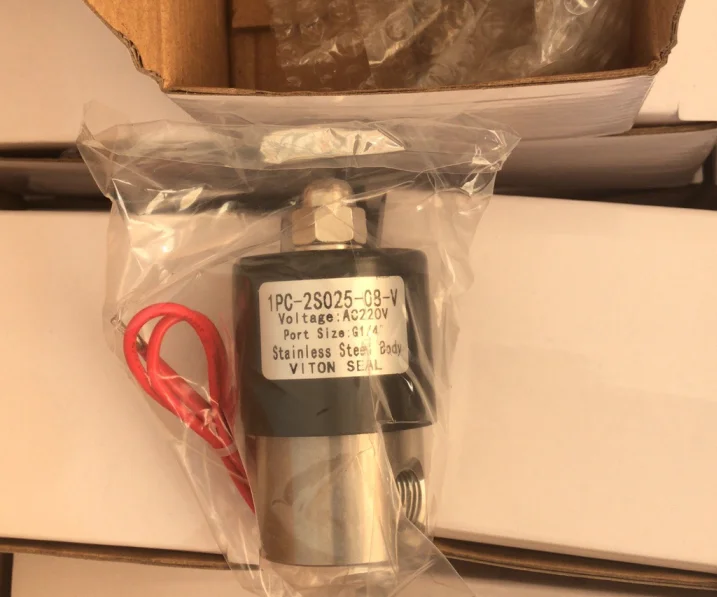 1/4'' Stainless Steel Electric Solenoid Water Valve FKM 2S025-08 AC220V with OEM Customization Support