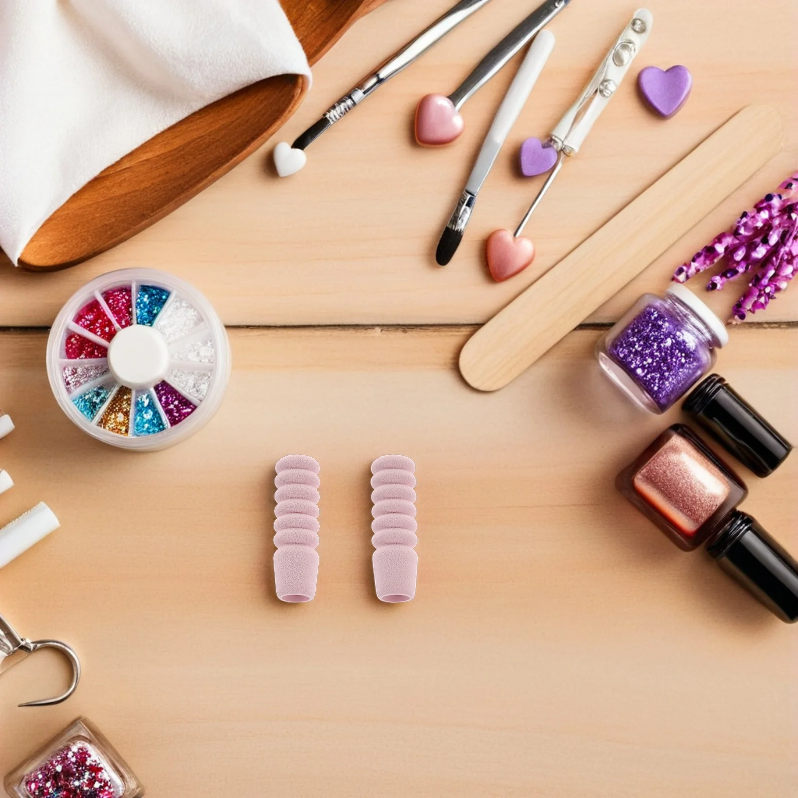 60Pcs Non-Slip Sweat-Absorbing Sponge Sleeve for Manicure Tools Professional Nail Care Accessories Home Salon Use