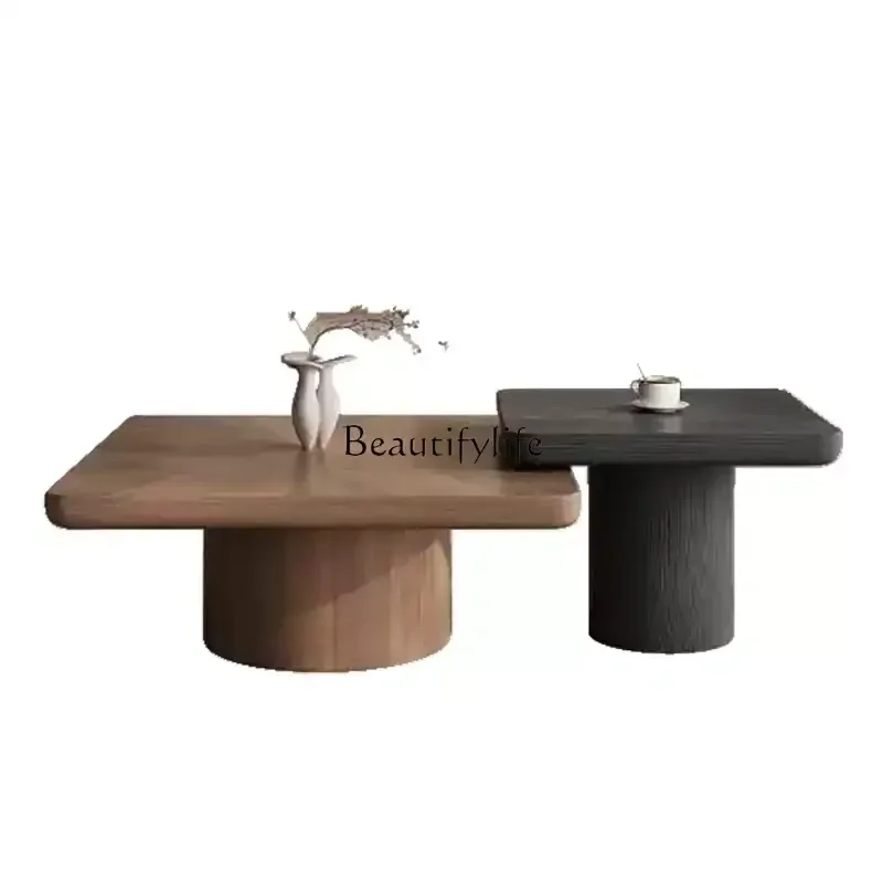 

Retro style solid wood coffee table Italian style living room ancient style simple square coffee table