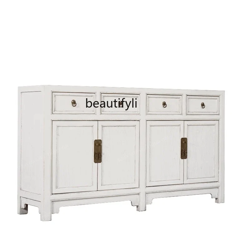 

New Chinese style, dining side, old storage, white entrance, living room multi-functional shoe cabinet