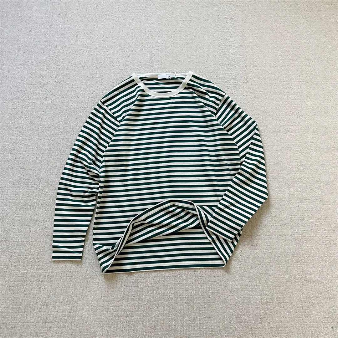 

Nanca Coolmax Stripe Long Sve T-irt Men's Loose Fit round Ne Stripe Design Autumn Collection SUHS423