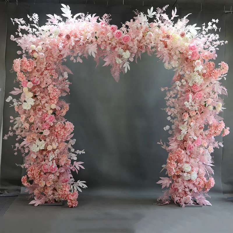 Wedding half-heart flower arrangement Wedding scene decoration simulated flower marriage proposal confession engagement ceremony