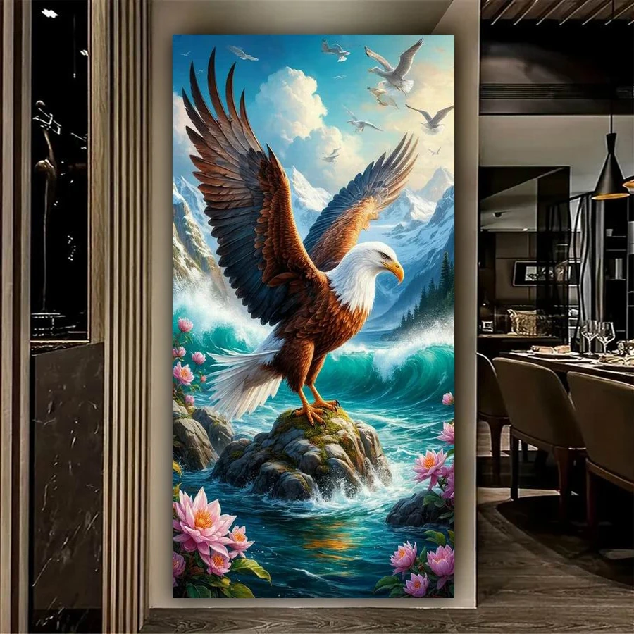 Diy Diamond Embroidery Eagle Large Size Diamonds Art Painting Wild Animals Full Drill Jewelry Cross Stitch Kits Wall Decor