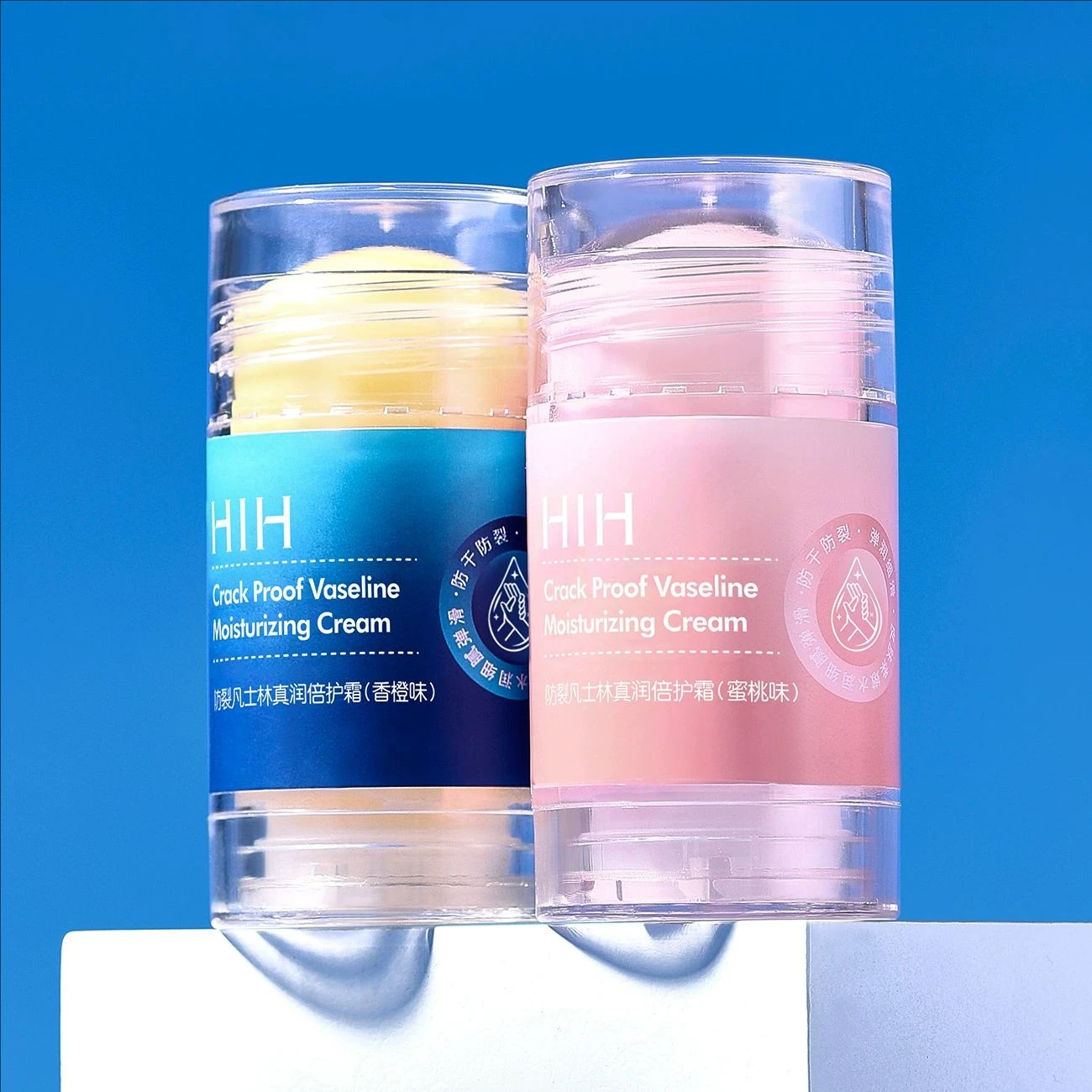Anti cracking Vaseline True Moisturizing Double Protection Cream Orange Peach Hand and Foot Moisturizing Stick Foot Cream Winter