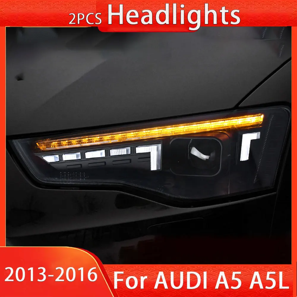 

New head lamp Car Styling for Audi A4 Headlights High Configuration A4 B9 LED DRL Lens Double Beam HID KIT Xenon bi xenon lens