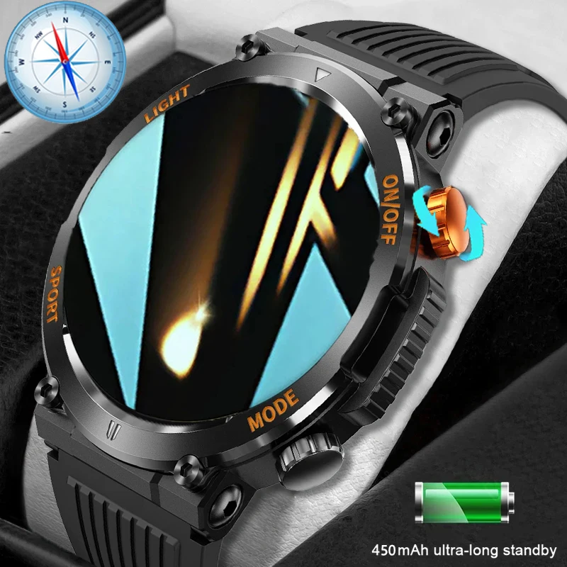 

New Men's Bluetooth Calling Smart Watch Military Heart Rate Health Monitoring Outdoor Sports Fitness Waterproof Smart Watch 2024