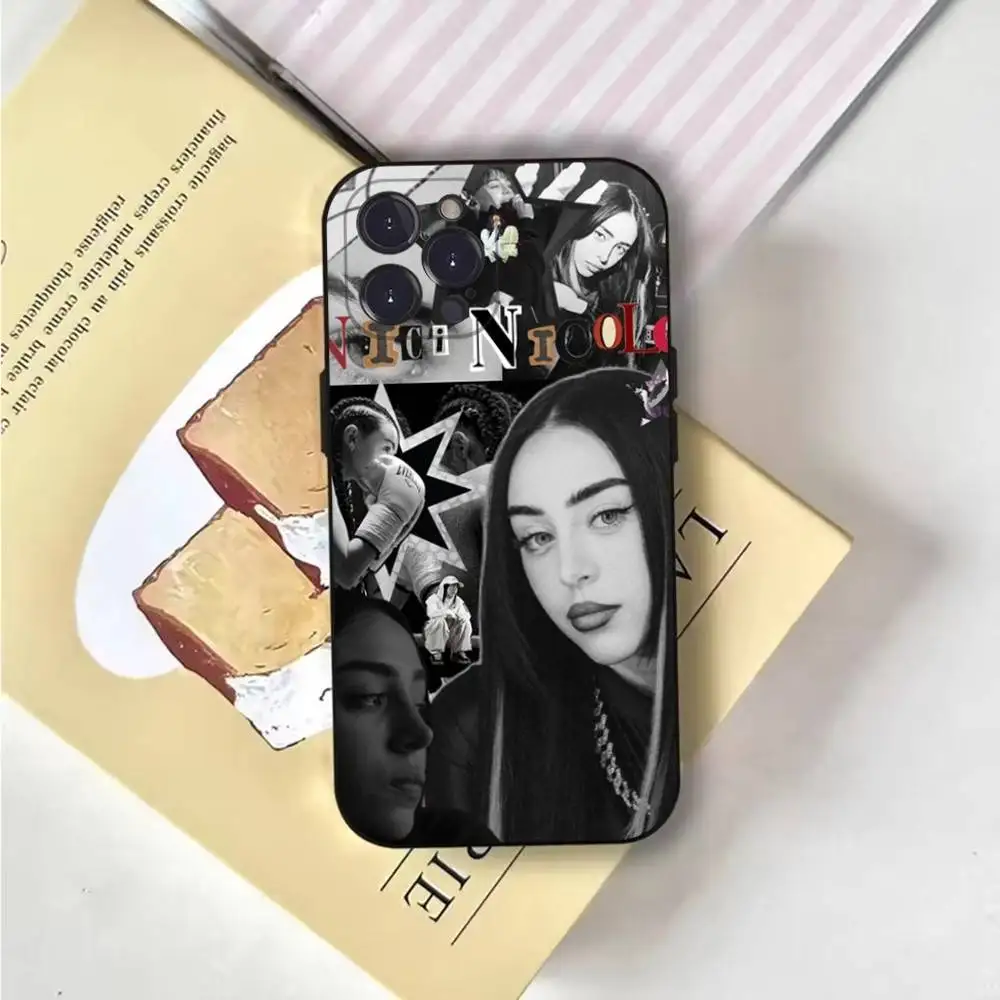 Funda de teléfono Singer n-nicki Nicole para iPhone 6,17,16,15,14,13,12,11 Plus,Pro Max, XS,X,XR,SE,Mini,8,7, funda negra de silicona suave
