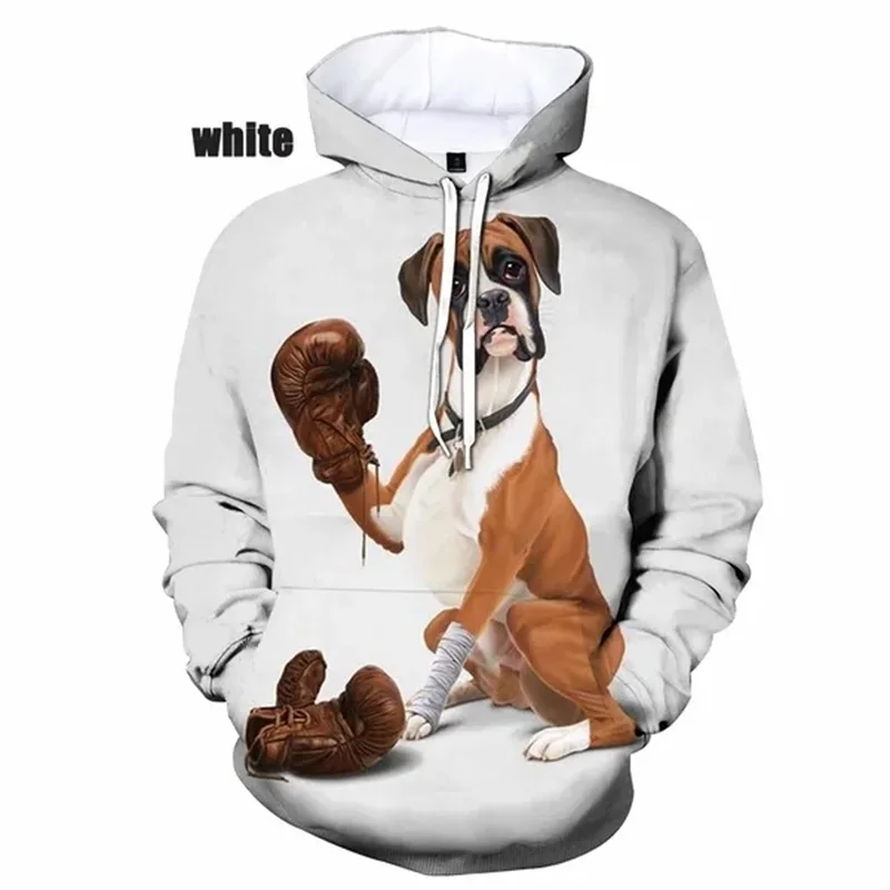 Stampa 3D Cute Animal Boxer Dog Graphic felpe uomo donna Casual Plus Size pullover felpa Streetwear Sudaderas Para Hombres