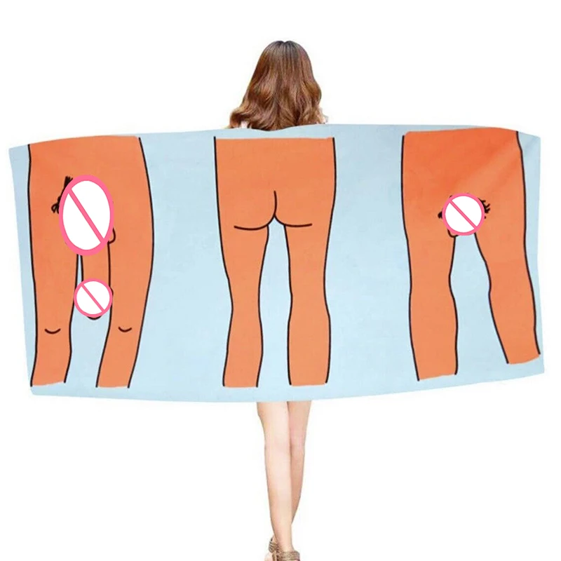 

Sexy Women Man Bath Beach Towel Cartoon Pattern Microfiber Creative Printed Towel Bathroom Outdoor Travel Sport Streaking Towels