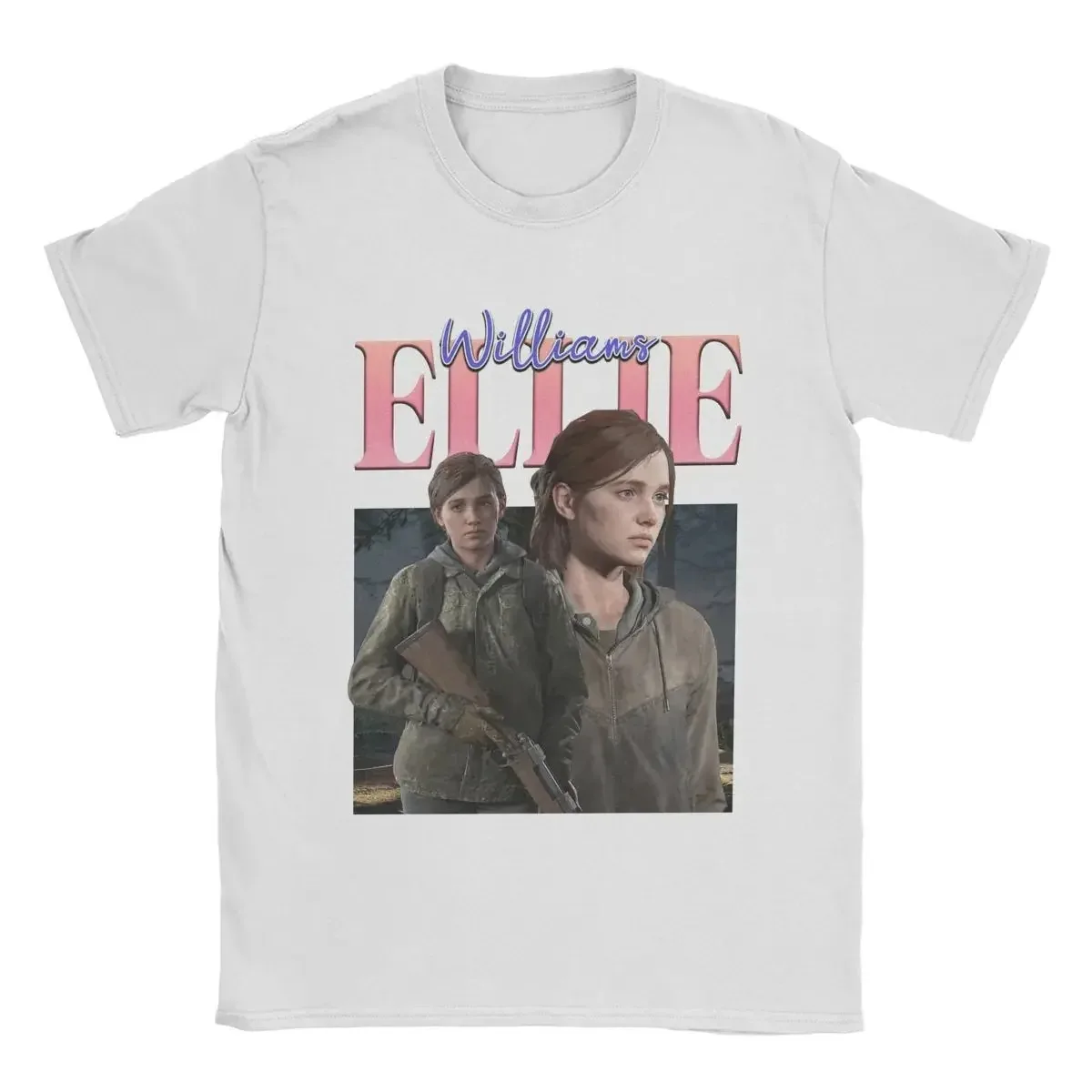 Men\'s T-Shirt Ellie Williams Retro Novelty Pure Cotton Tee Shirt Short Sleeve The Last of Us Game T Shirts Round Neck Clothing