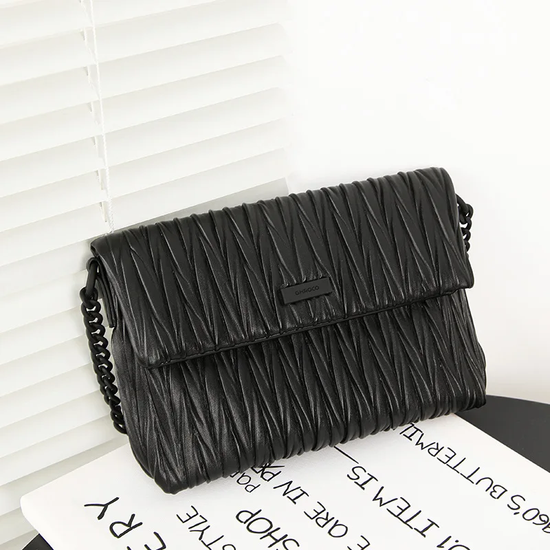 

2023 Popular Bag High-end Niche Women's Pleated Shoulder Bag Fashionable All-match Crossbody Bag