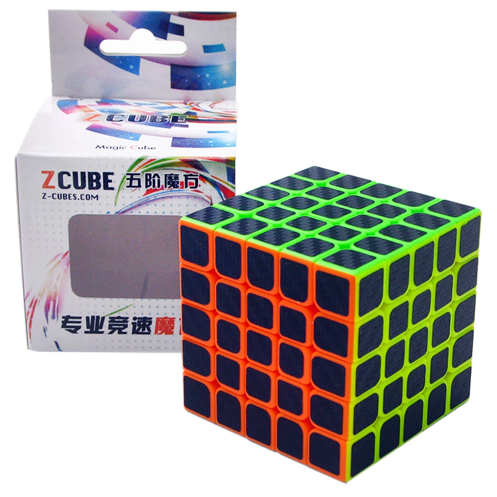 5 By 5 ZCUBE Carbon Fiber Z-CUBE Speed Magic Black 5*5*5 Puzzle Z CUBE 5x5x5 Cibe Brain Development Game Kids Toy Boy 7 to 12 Yr