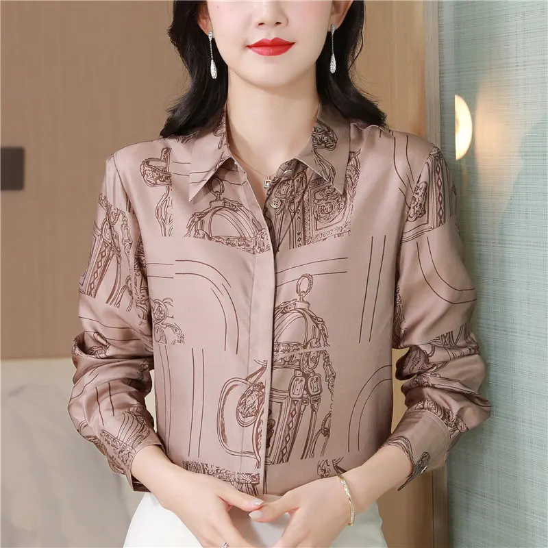 

Clothing Unique Custom Printed Twill Shirt WomenMulberry Silk Blouse
