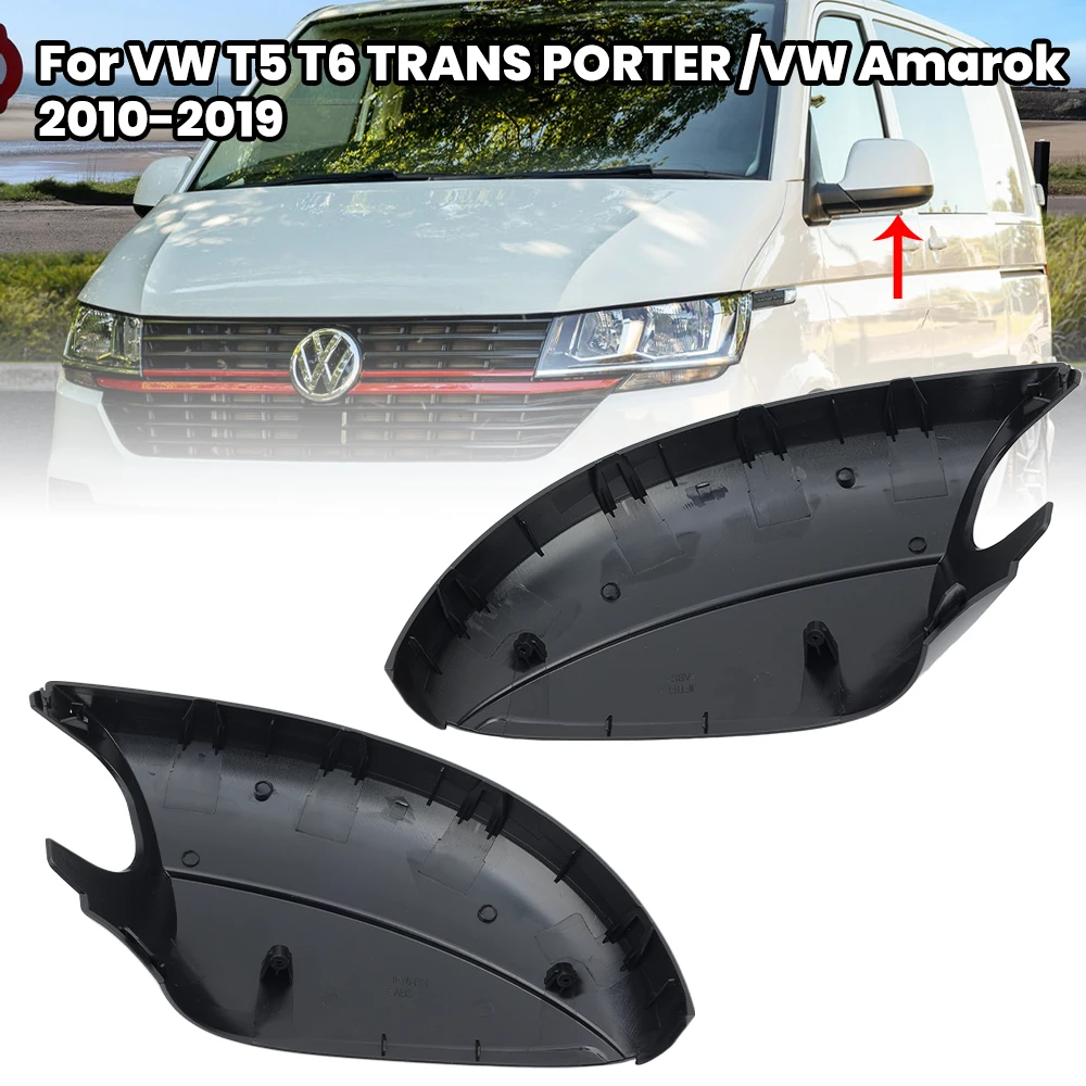 Door Mirror Lower Bottom Cap For VW T5 T6 TRANSPORTER Amarok 2010-2019 Texture Black With Buckle Side Mirror Lower Bottom Cover