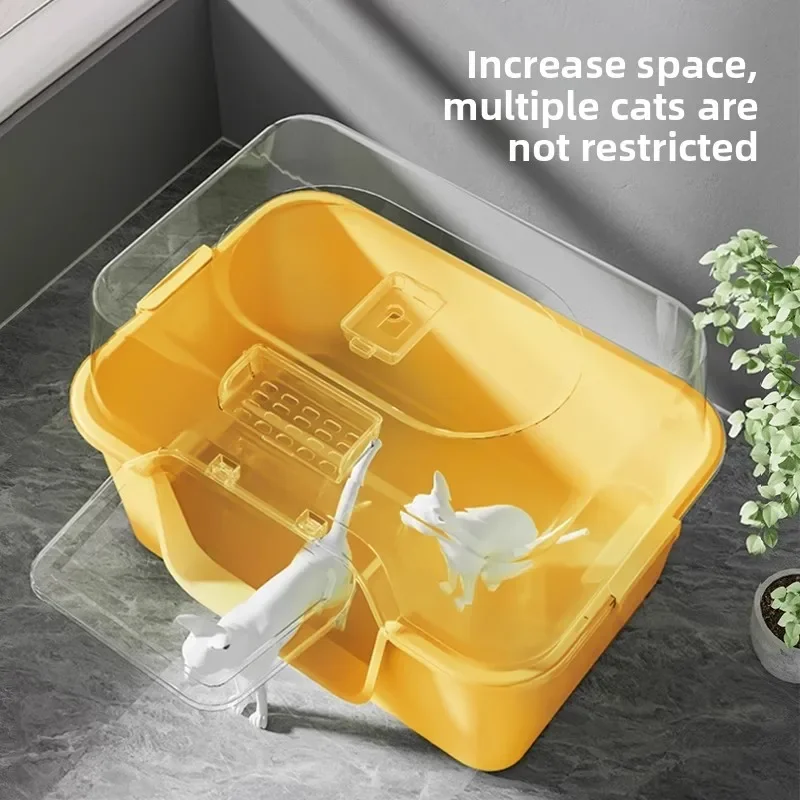 Ultra Large Fully Enclosed Cat L Litter Box Anti Splash Odor Control New Design Cat Toilet for Cats Cat Litter Box Furniture