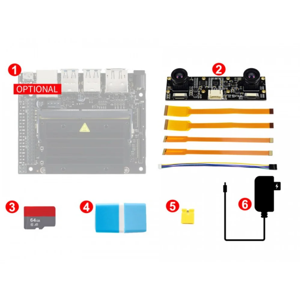 

Jetson Nano Development Pack (Type D), with Binocular Camera, TF Card, Optional US/EU/UK Power Plug