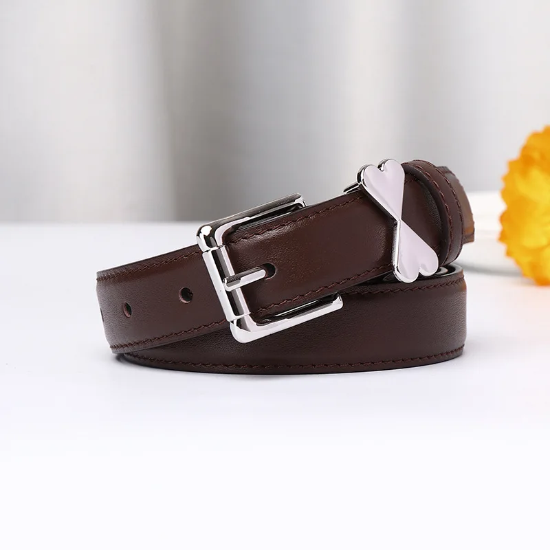 

Универсальный модный тонкий ремень для женщин, повседневный кожаный ремень в студенческом стиле, ширина 2,4 см, ремень из воловьей кожи