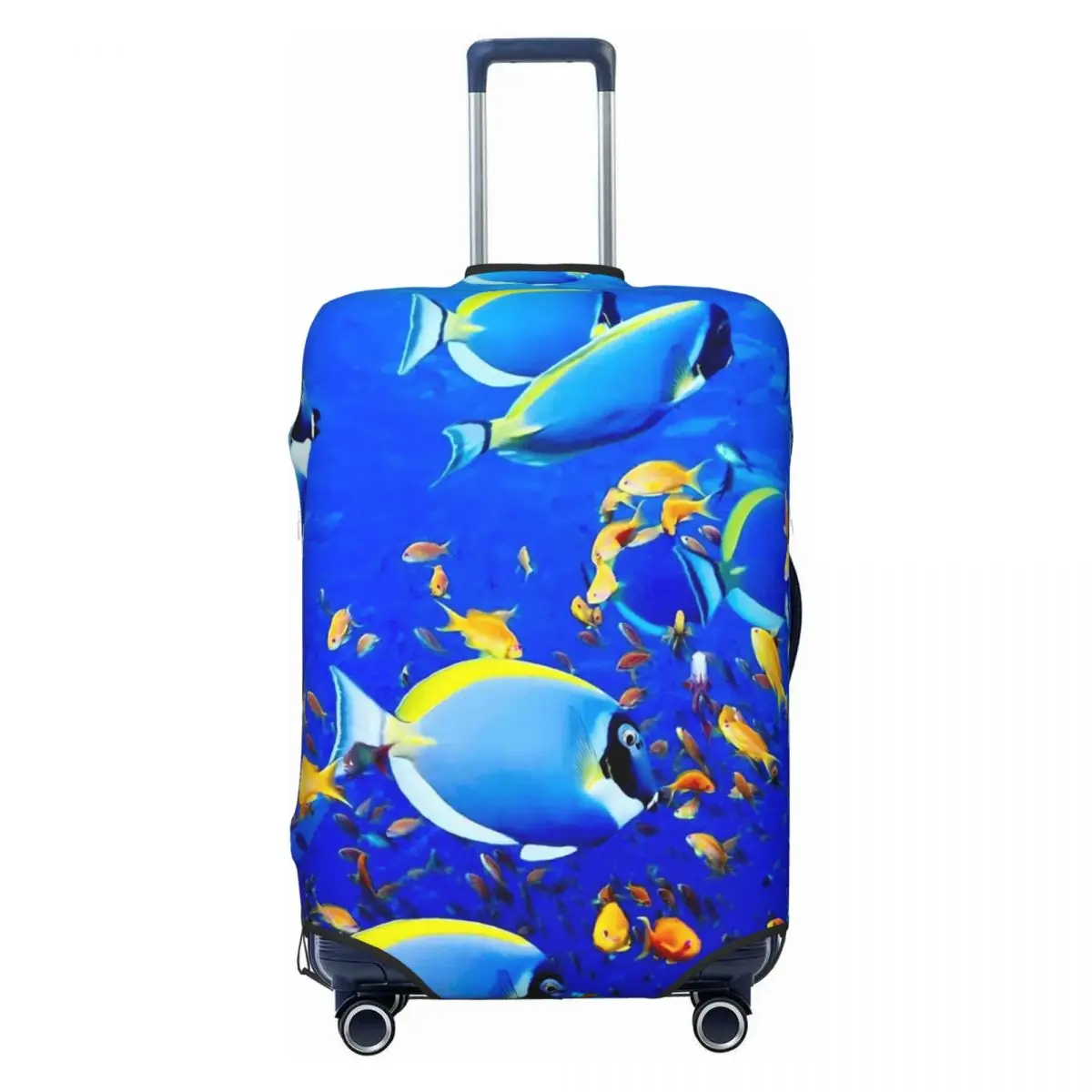 Tropical Marine Suitcase Cover Colorful Fish Print Strectch Business Protector Luggage Case Holiday