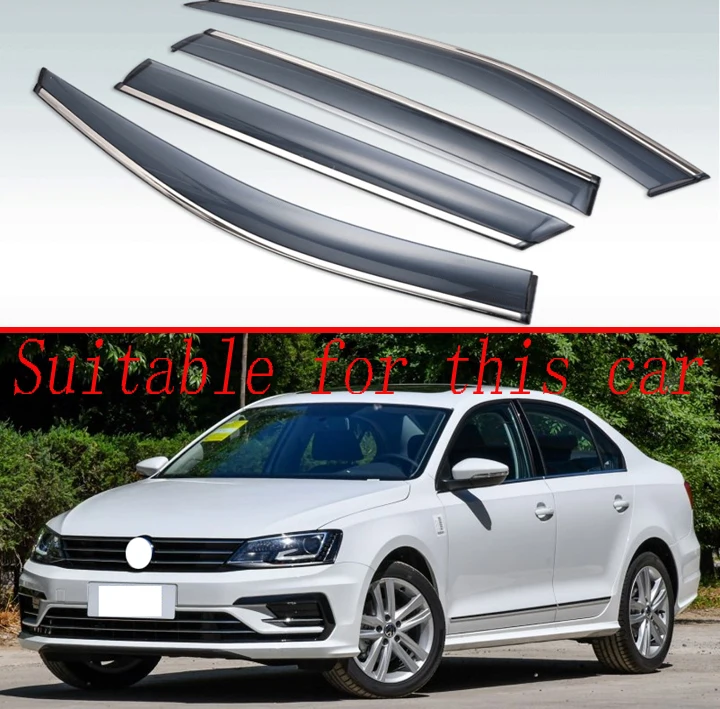 Viseras Exteriores de Plástico para VW Jetta MK6 VENTO BORA 2012-2020, Parasoles para Ventanas, Protección Contra Sol y Lluvia, Deflector, 4 Piezas