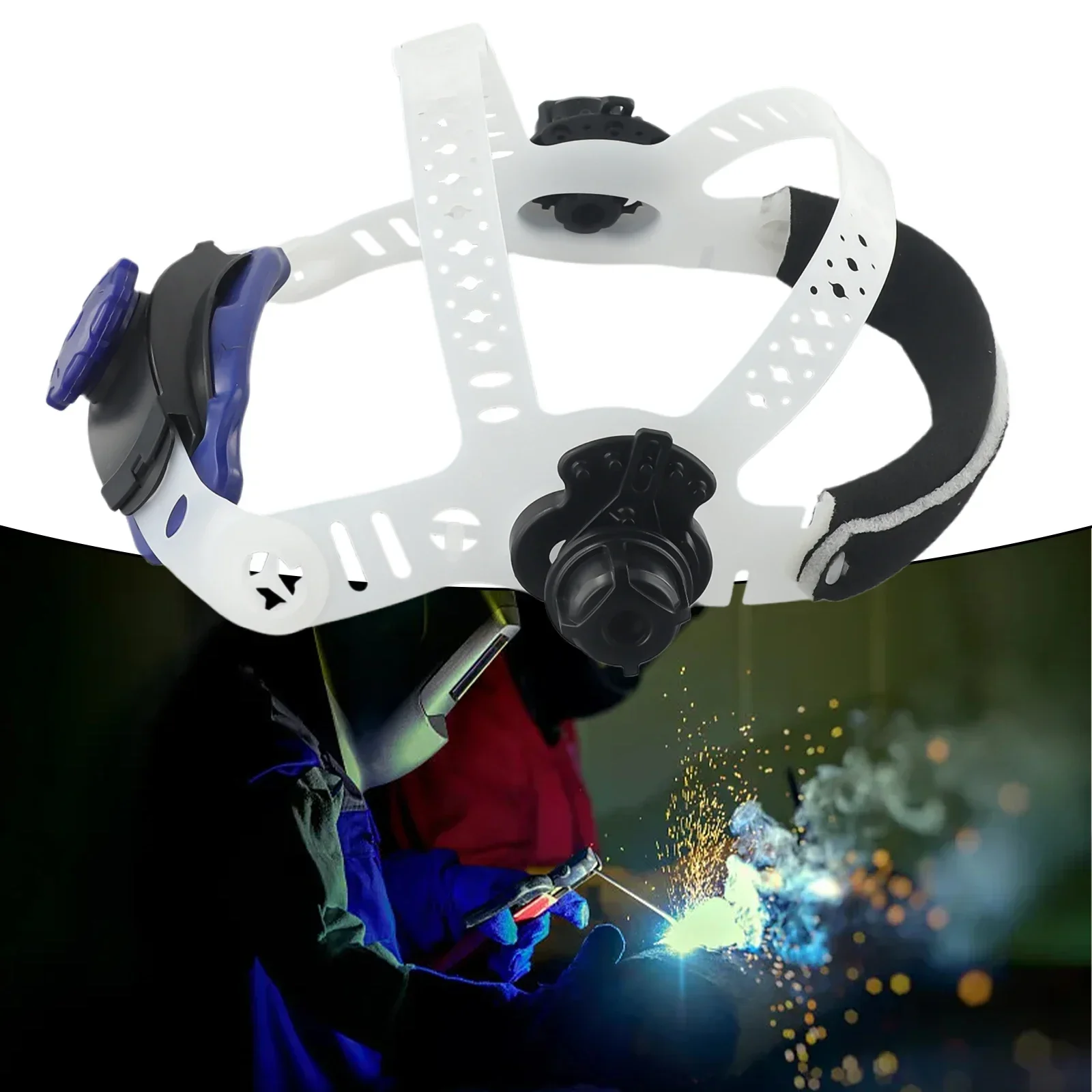 Solar Auto Darkening Welder Mask For Solar Auto Darkening Helmet Accessories ABS Material White Headband Adjustable Welding Tool